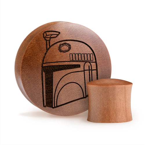 Boba Fett Plug / Gauge - Saba Wood | Konvexe Doppelaufgeweitet