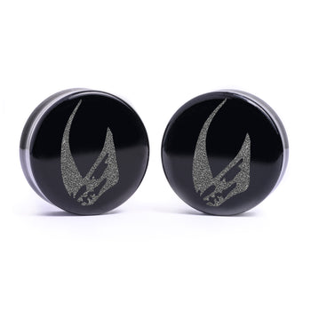 EBONY HEART SHAPED ENGRAVED