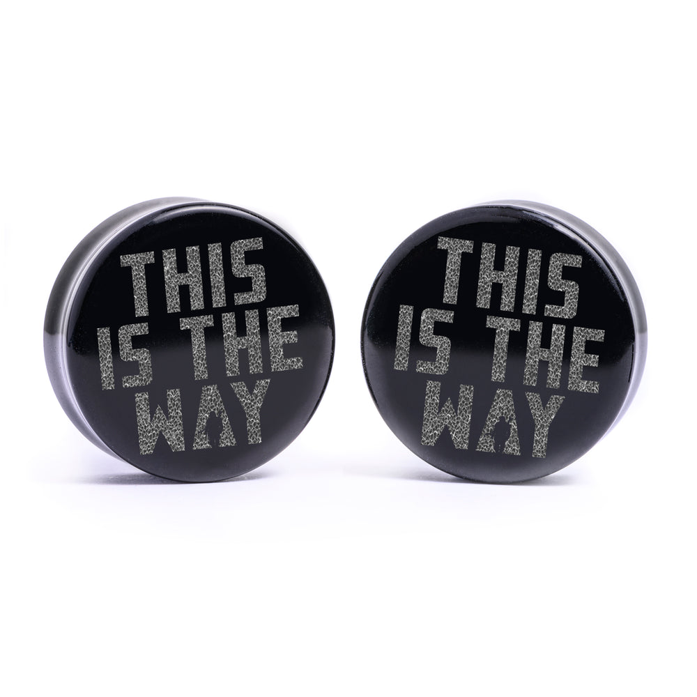 Auf diese Weise Plug / Messgauge - Schwarzes Glas | Doppelaufgeweitet mit flachem Gesicht