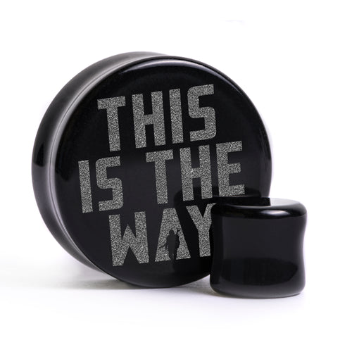 This Is The Way Plug / Gauge - Black Glass | Flat Faced Double Flare