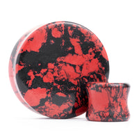 Marble Black & Red Stone Plug / Gauge