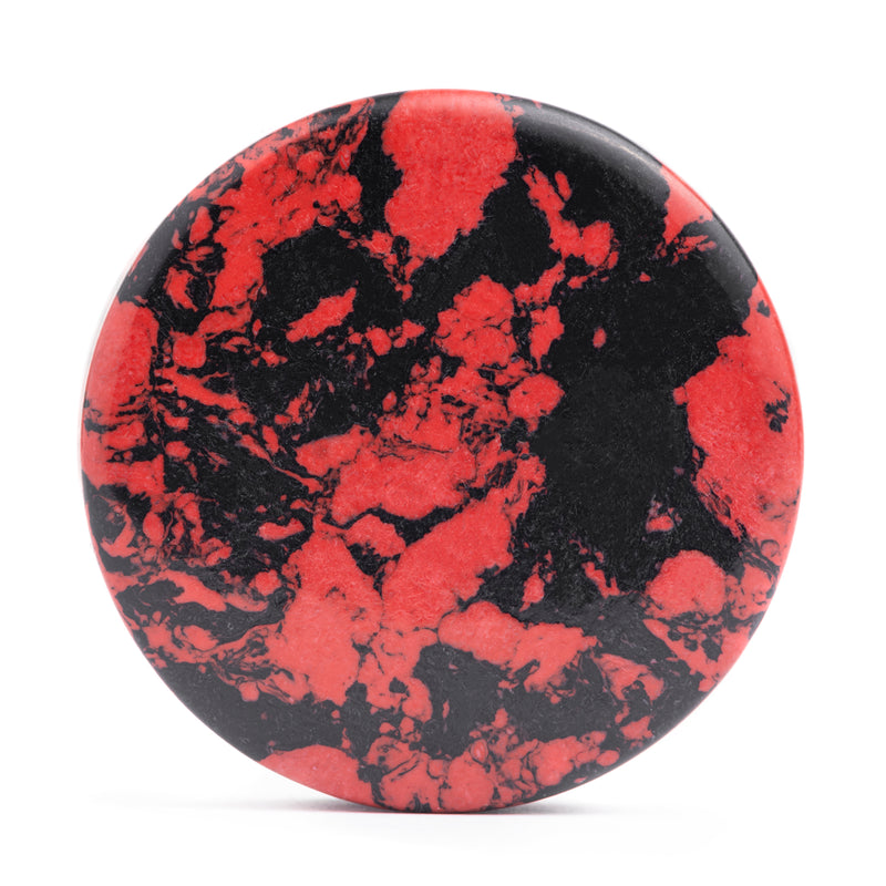 Marble Black & Red Stone Plug / Gauge