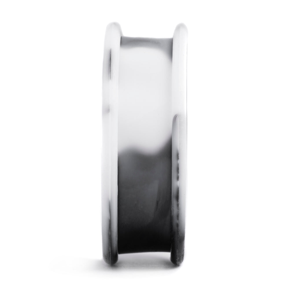 Marble White & Black Silicone Ear Tunnel - Flat Flare Two-Tone Silicone Ear Plugs / Gauges in 00g, 0g, 2g, 4g and more.