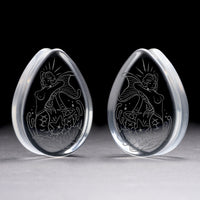 Mermaid Plug / Calibre - Goutte en verre transparent | Double flare à face plate
