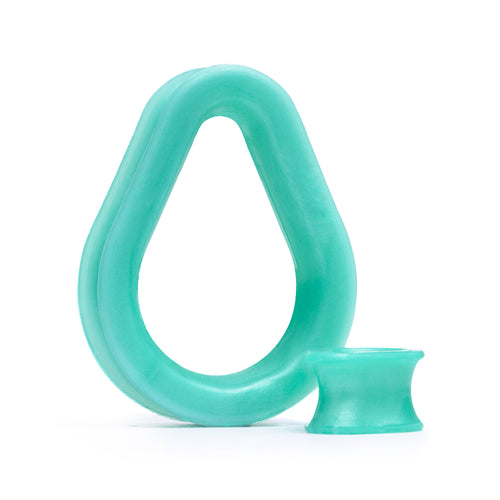 Cute Mint Green Teardrop Silicone Tunnel / Plug / Gauge