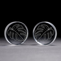 Plug / Gauge Monstera - Verre transparent | Face plate double évasé