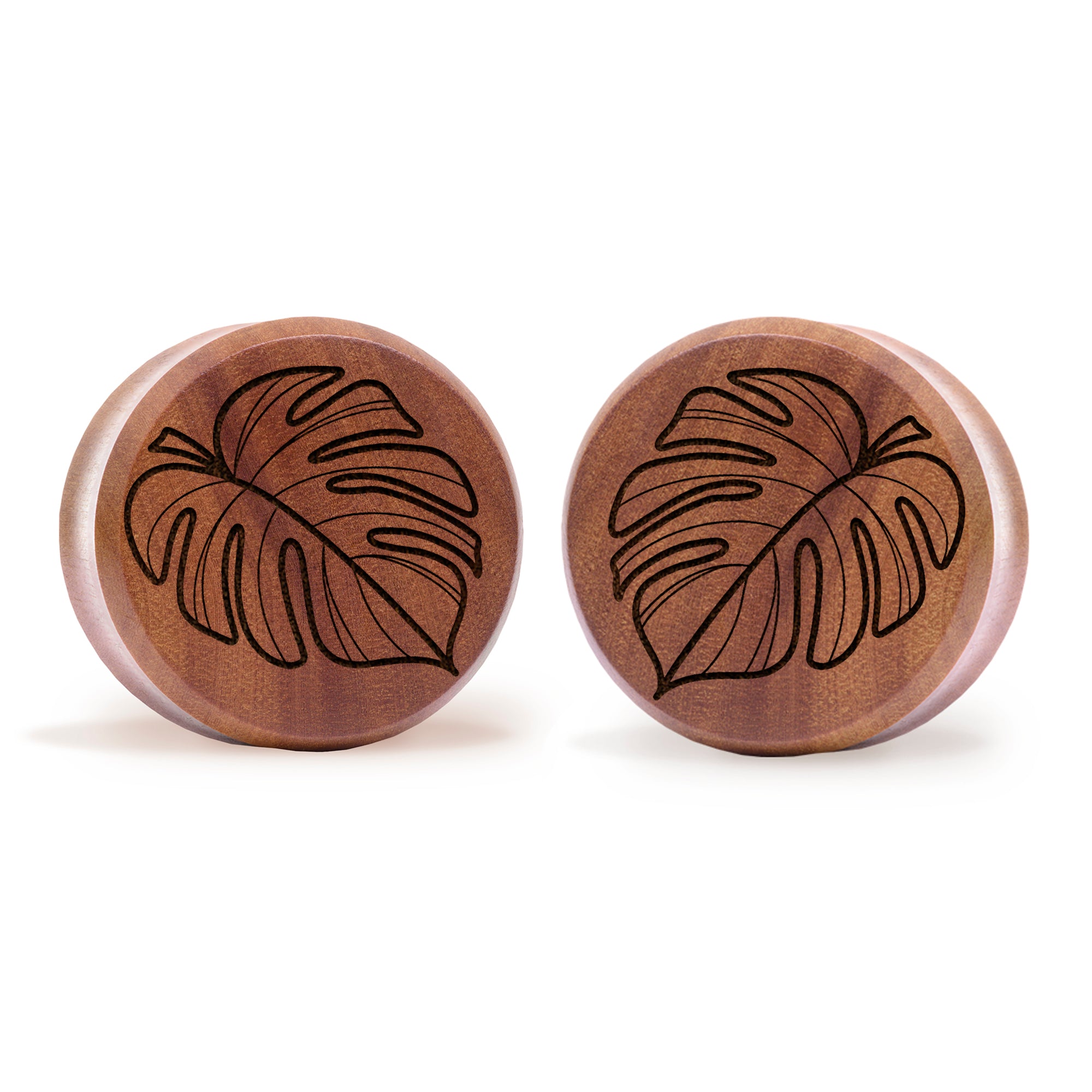 Monstera Plug / Gauge - Saba Wood | Flat Faced Double Flare