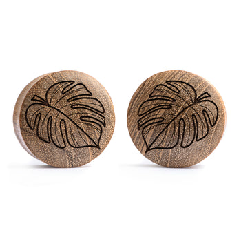 Alternative Tattooed man wearing 90's Retro Flames Plug / Gauge - Saba Wood | Flat Faced Double Flare
