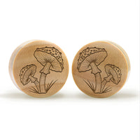 Plug / Gauge Champignon - Bois de crocodile | Convexe double évasé