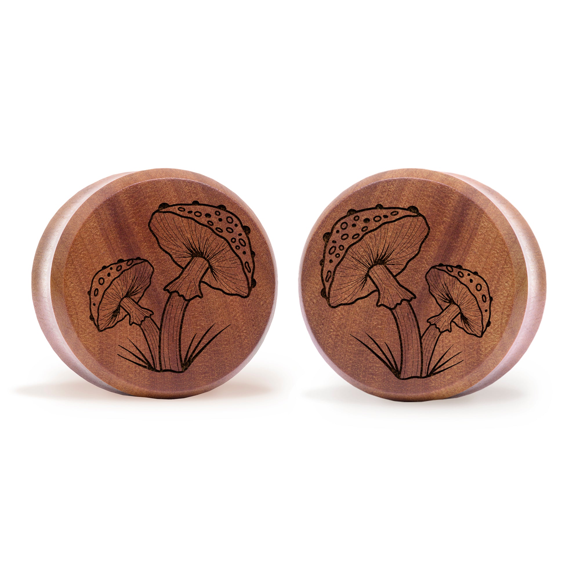 Mushroom Plug / Gauge - Saba Wood | Flat Faced Double Flare