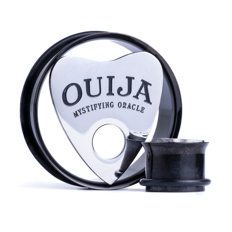 Tunnel d’oreille en acier inoxydable motif Ouija