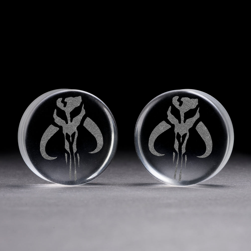 Mythosaurier Plug - Clear Glass | Doppelaufgeweitet mit flachem Gesicht