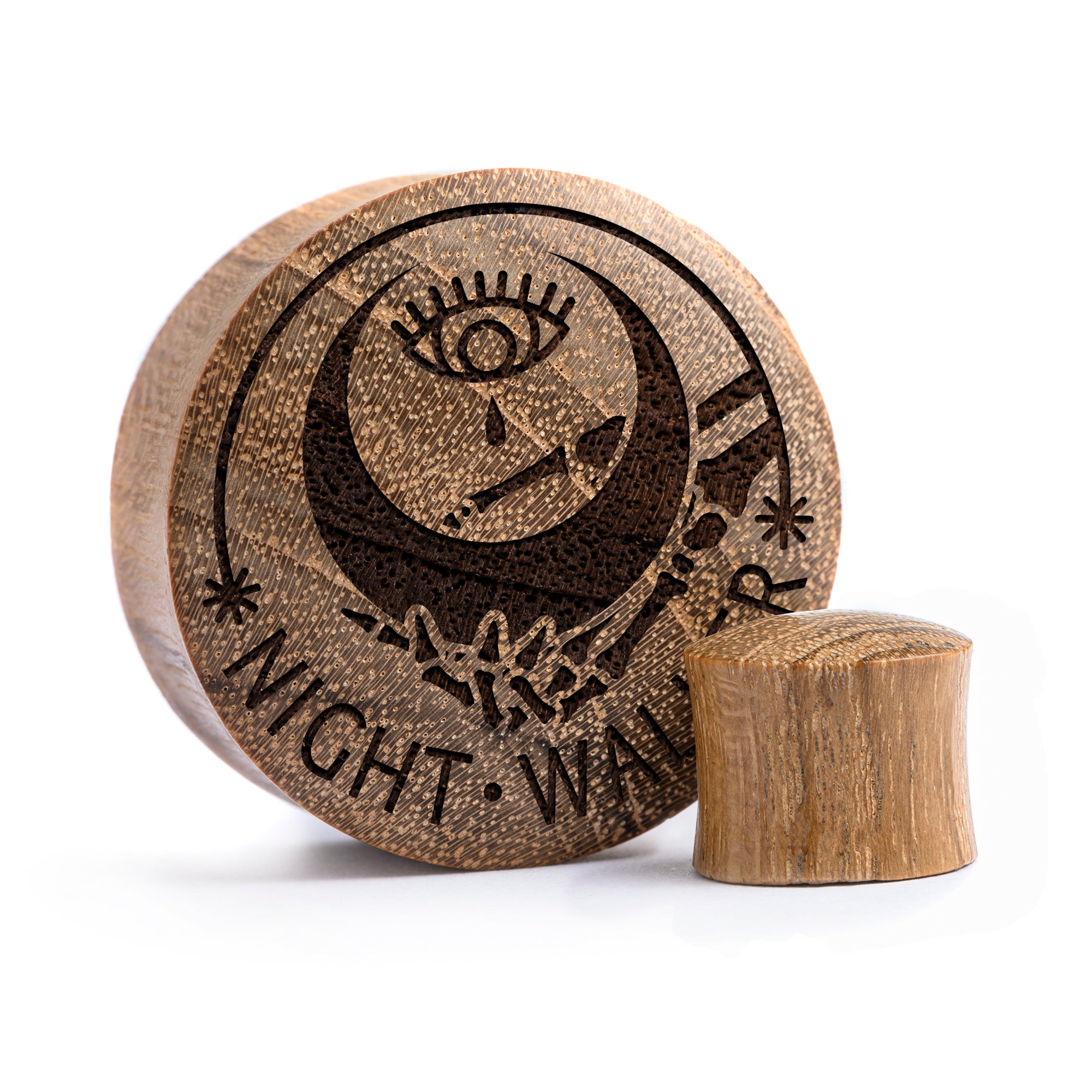 Night Walker Moon Plug / gauge - Teakholz | Konvexe Doppelaufgeweitet