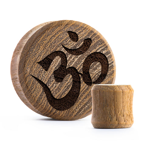 Ohm Plug / Gauge - Teak Wood | Flat Faced Double Flare