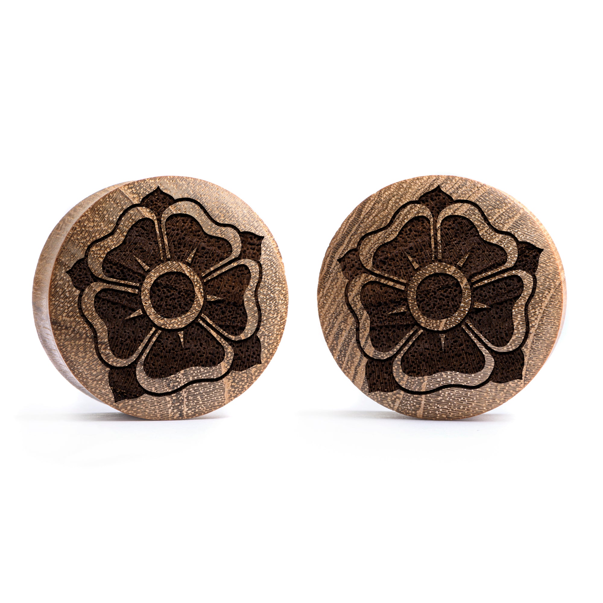 Starburst Mandala Zierstattoo Plug / Gauge - Krokodilholz | Konvexe Doppelaufgeweitet