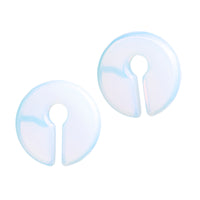 Poids d'oreille trou de serrure circulaire en verre opalite - Paire