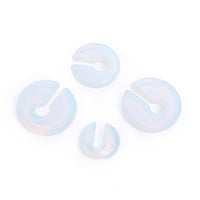 Poids d'oreille trou de serrure circulaire en verre opalite - Paire