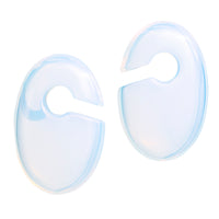 Poids d'oreille trou de serrure ovale en verre opalite - Paire