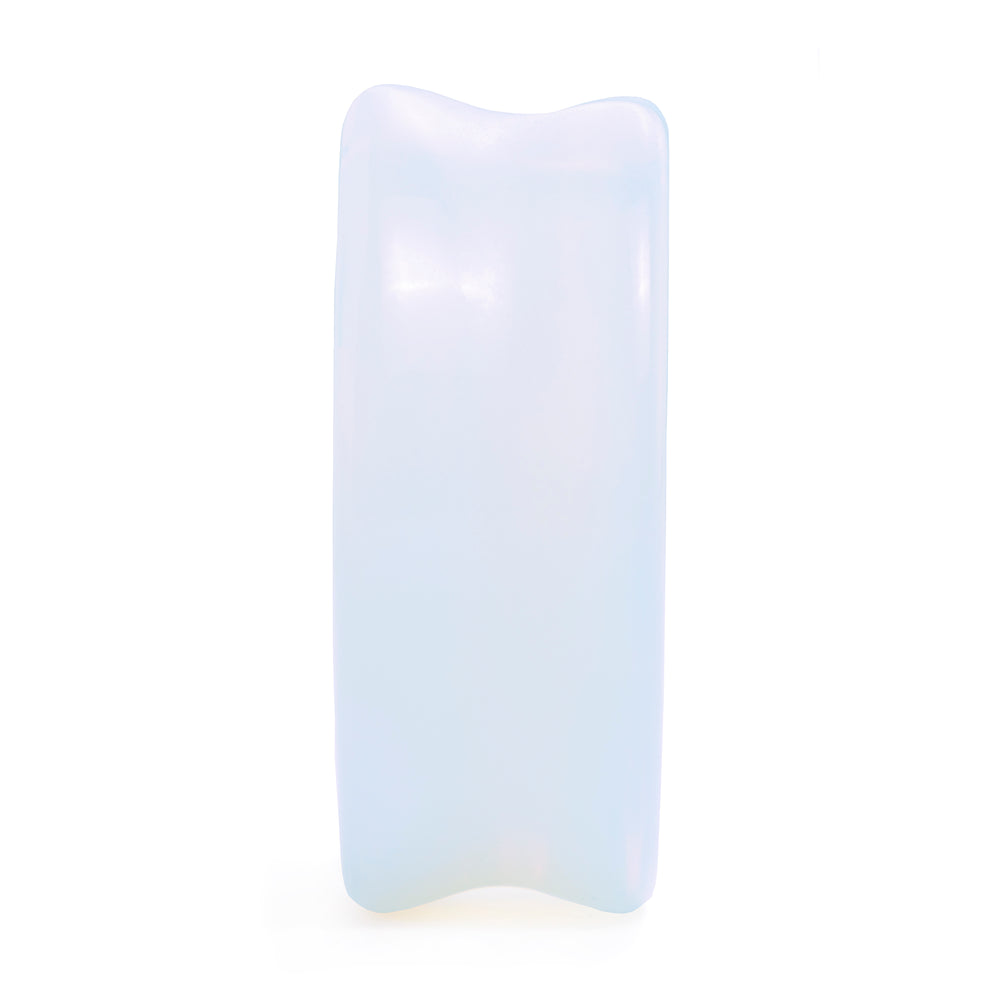Glass Opalite Saddle Plug / Gauge - Double Flare Glass Ear Plugs / Gauges in 10mm (00g), 20mm (13/16th), 30mm (1.18")