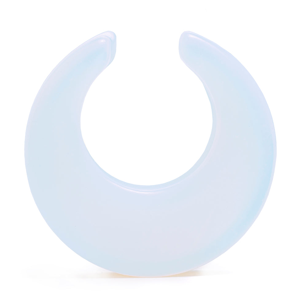 Glass Opalite Saddle Plug / Gauge - Double Flare Glass Ear Plugs / Gauges in 10mm (00g), 20mm (13/16th), 30mm (1.18")
