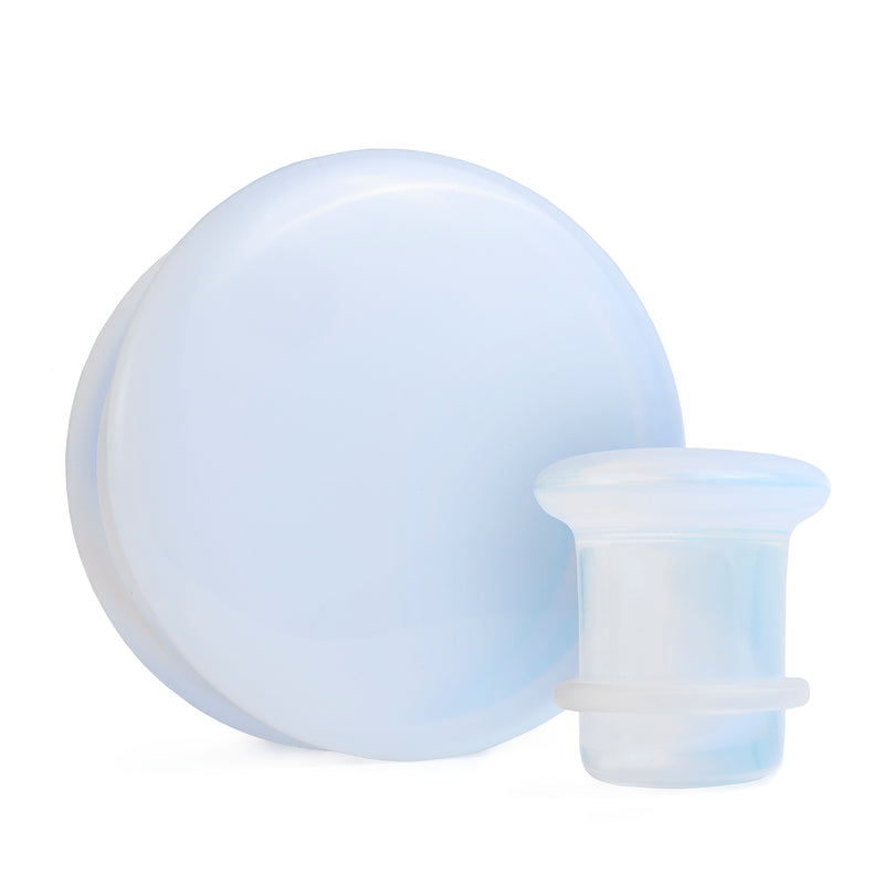 Plug / Gauge en verre opalite simple évasé