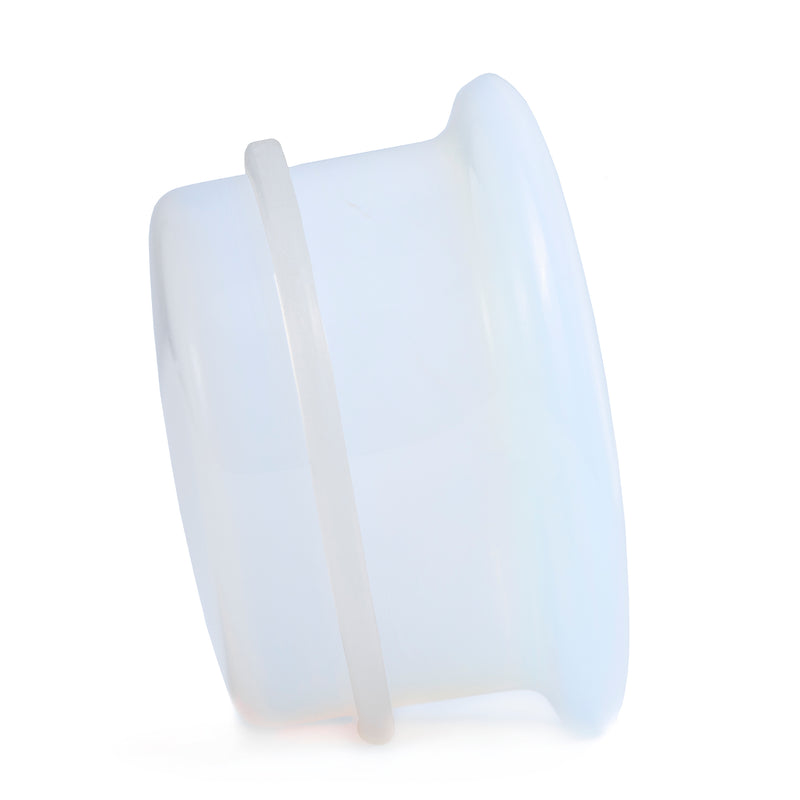 Plug / Gauge en verre opalite simple évasé