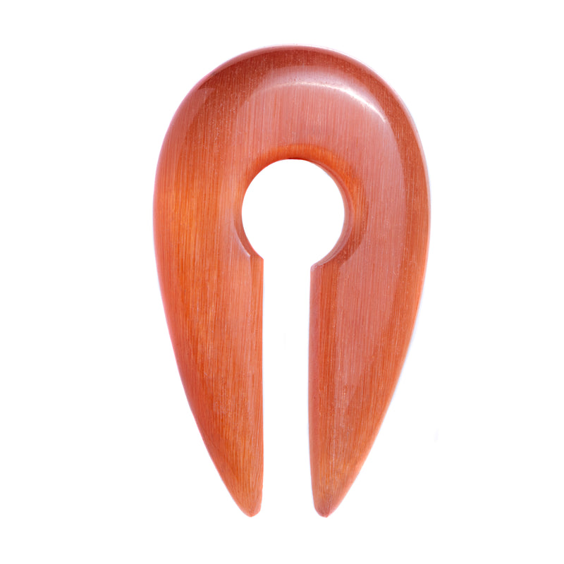 Poids d'oreille en verre œil de chat orange, pince et trou de serrure - paire