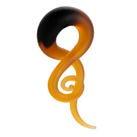 Pendants d'oreille spirale en verre orange & noir - Paire