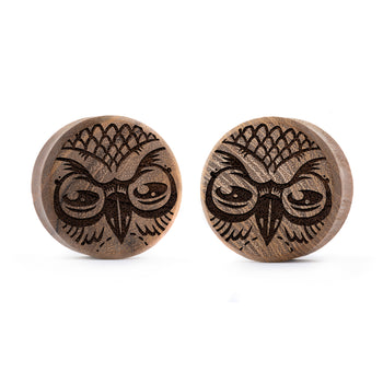 Avocado  Plug / Gauge - Teardrop Crocodile Wood | Flat Faced Double Flare