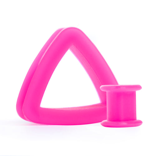 Cute Pink Triangle Silicone Tunnel / Plug / Gauge