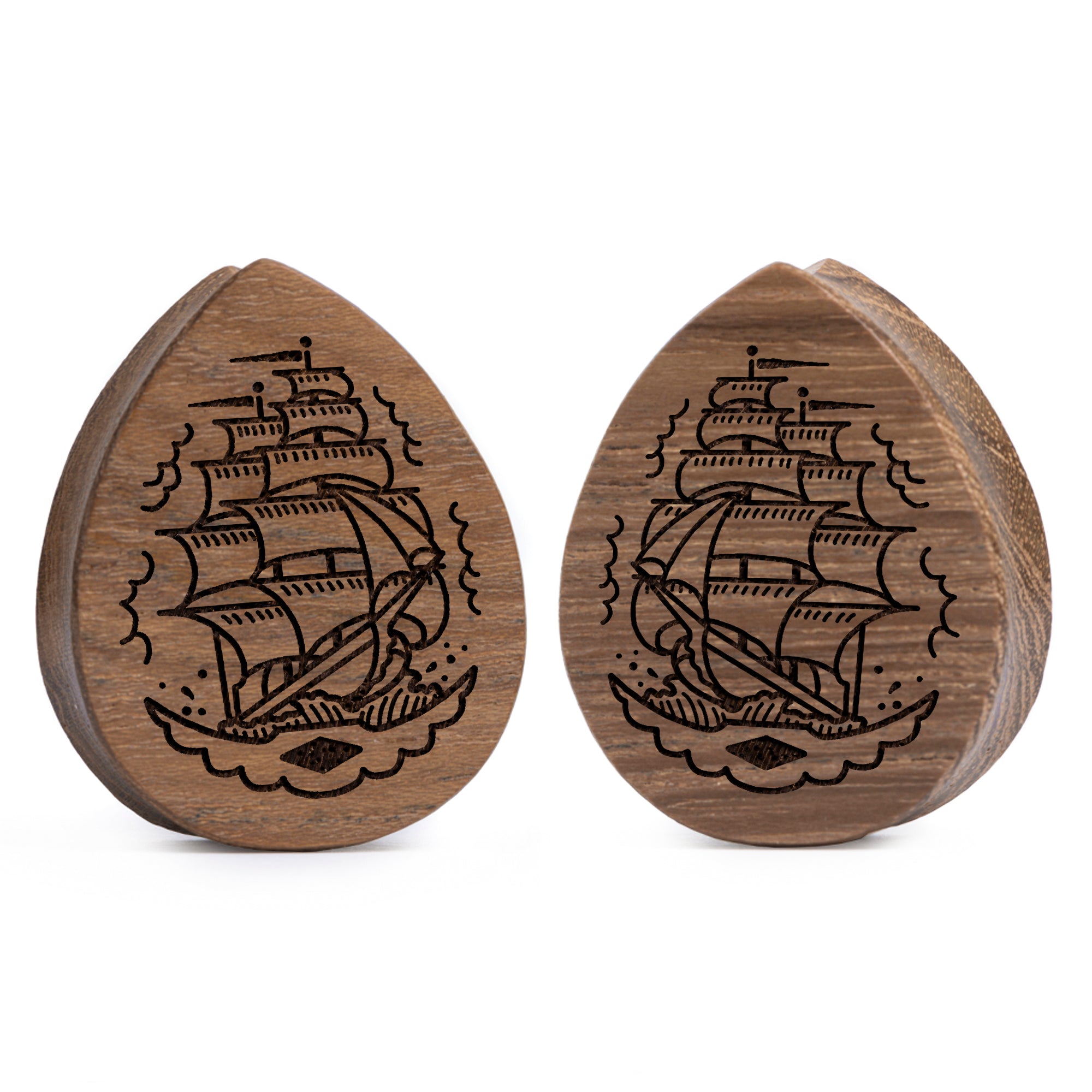 Starburst Mandala Zier Tattoo Plug / gauge - Saba Wood | Doppelaufgeweitet mit flachem Gesicht
