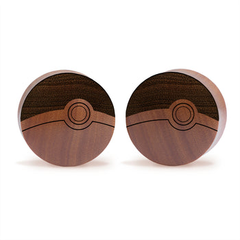Venusaur Plug / Gauge - Green & White Inlay Ebony Wood | Convex Double Flare