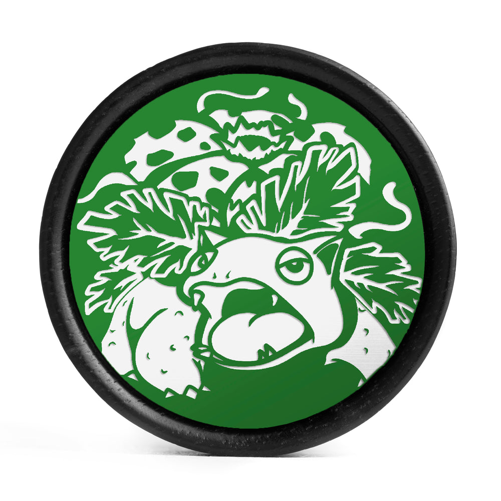 Venusaur Plug / Gauge - Green & White Inlay Ebony Wood | Convex Double Flare - Lasered To Order In House At Custom Plugs HQ