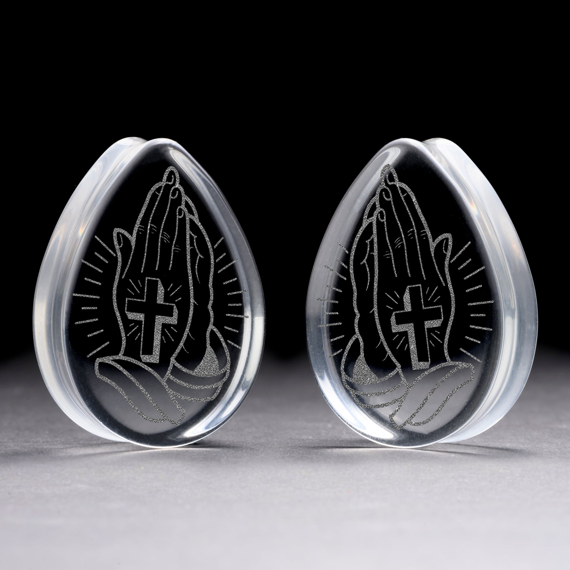 Happy Face Plug / Gauge - Clear Glass | Flat Faced Double Flare