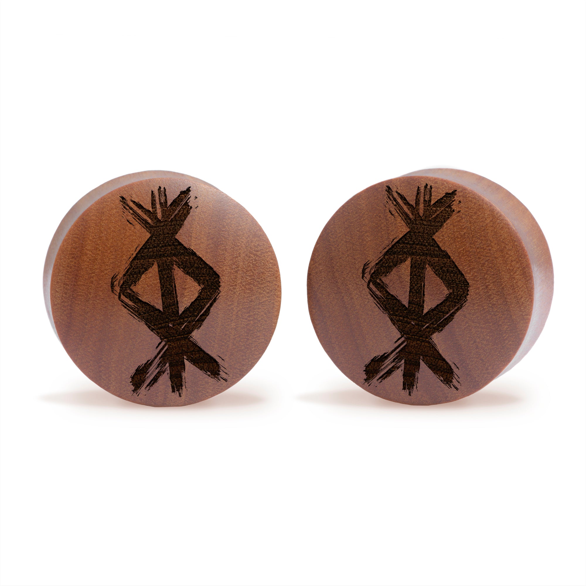 Crescent Moon Plug / Gauge - Gold Inlay Ebony Wood | Convex Double Flare