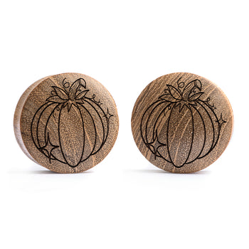 Pumpkin Plug / Gauge - Teak Wood | Convex Double Flare