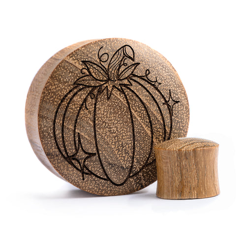 Pumpkin Plug / Gauge - Teak Wood | Convex Double Flare