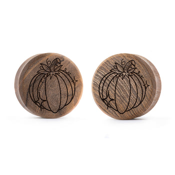 Pumpkin Plug / Gauge - Teak Wood | Flat Faced Double Flare