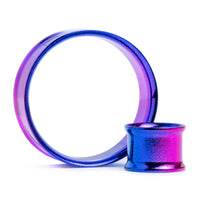 Tunnel d'oreille / Plug / Gauge en acrylique double évasé violet anodisé