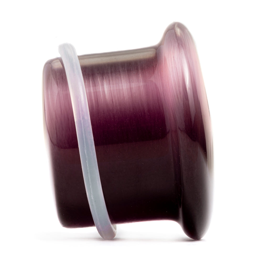 Purple Cats Eye Single Flare Glass Plug / Gauge - Single Flare Ear Plugs / Gauges in 3mm (2g), 20mm (13/16th)