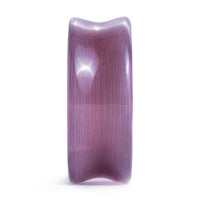 Tunnel d'oreille en verre œil de chat violet