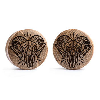 Snowflake Plug / Gauge - Saba Wood | Doppelaufgeweitet mit flachem Gesicht