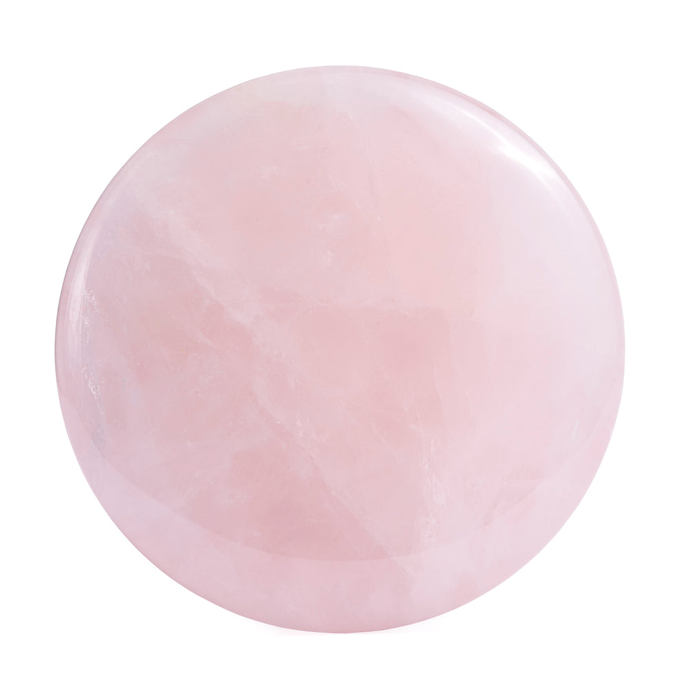Rose Quartz Single Flare Stone Plug / Gauge - Double Flare Glass Ear Plugs / Gauges in 6mm (2g), 20mm (13/16th), 50mm (1 3/16")