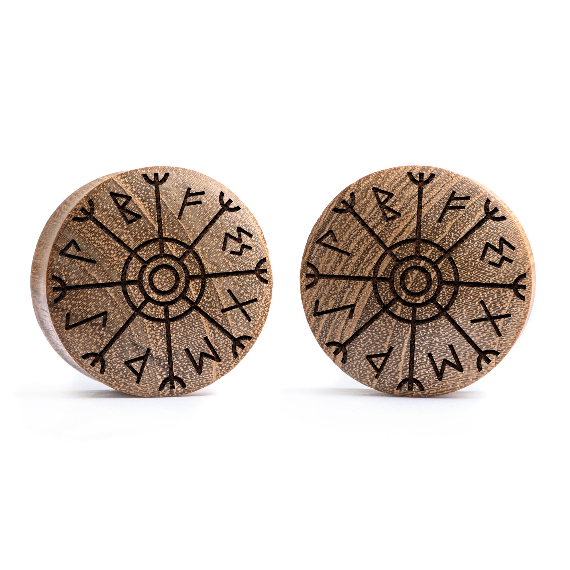 Remy Rune Plug Runic Plug / Gauge - Teak Wood | Convex Double Flare – Custom Plugs
