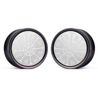 Plug / Gauge Runique - Bois d'ébène incrusté argent | Convexe double évasé