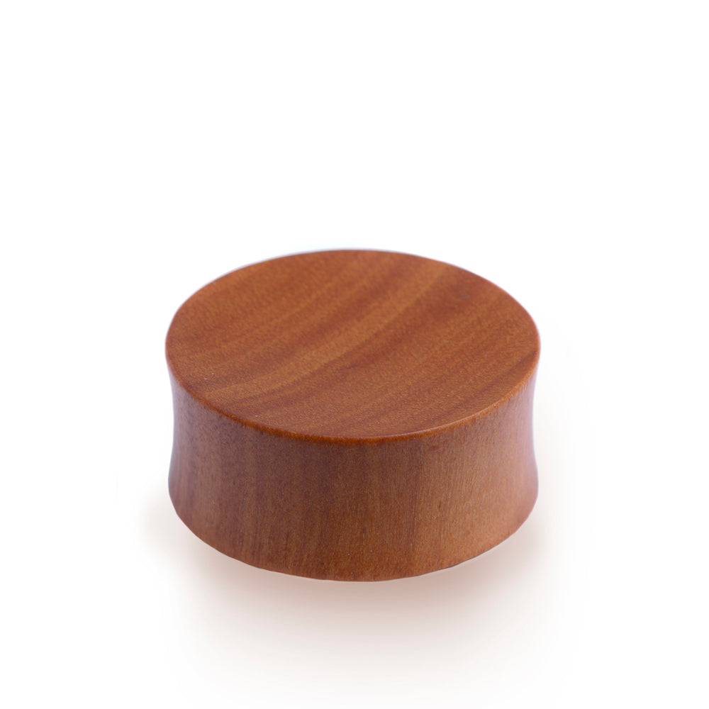 Brown Saba Convex Wood Ear Plug / Gauge - Double Flare Wooden Ear Plugs / Gauges in 6mm (2g) - 100mm