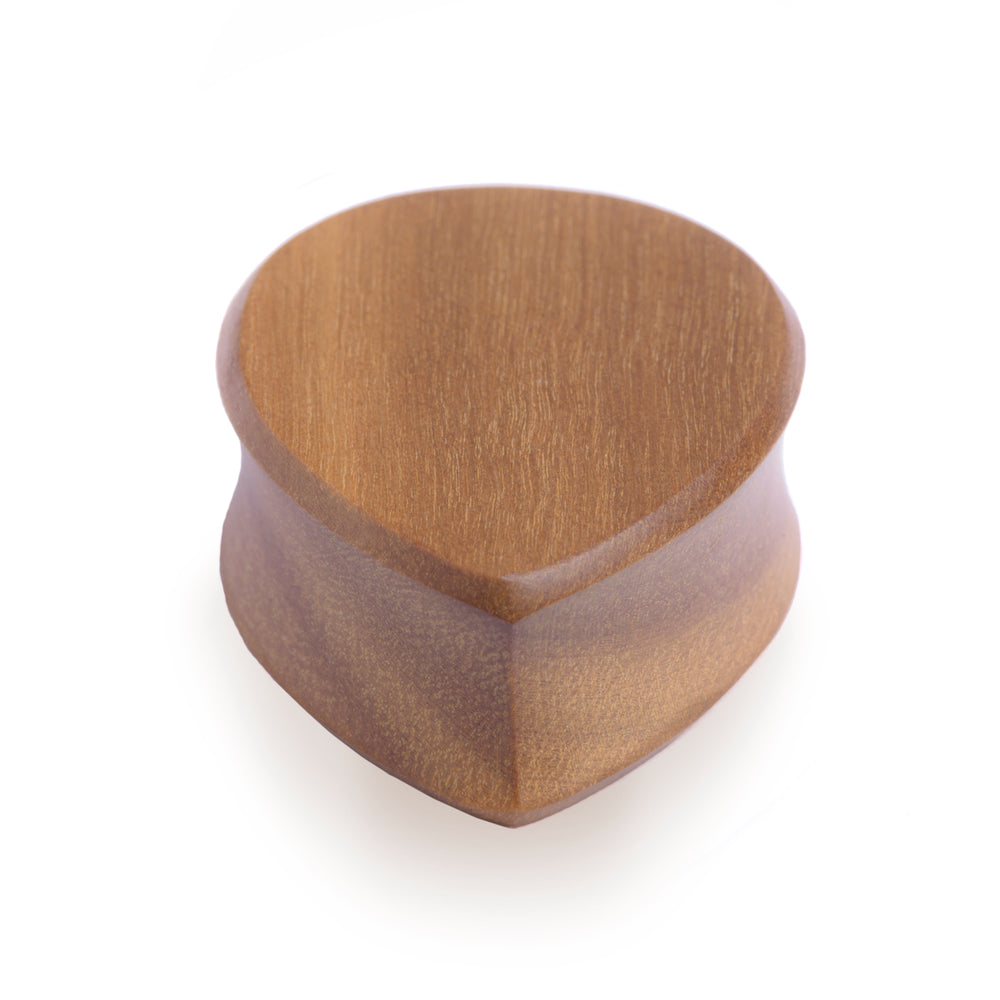 Brown Saba Wood Teardrop Wood Ear Plug / Gauge - Double Flare Wooden Ear Plugs / Gauges in 8mm (0g) - 50mm (1 3/16")