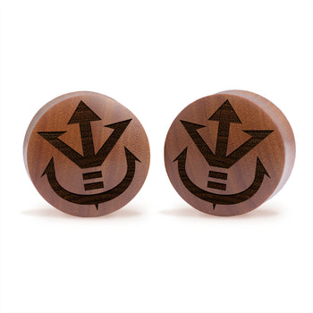 Saiyan Logo - Dragon Ball Z Plug / Gauge - Saba Wood | Konvexe Doppelaufgeweitet