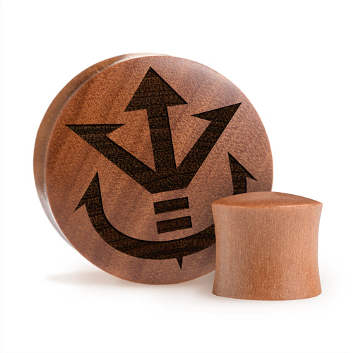 Saiyan Logo - Dragon Ball Z Plug / Gauge - Saba Wood | Konvexe Doppelaufgeweitet