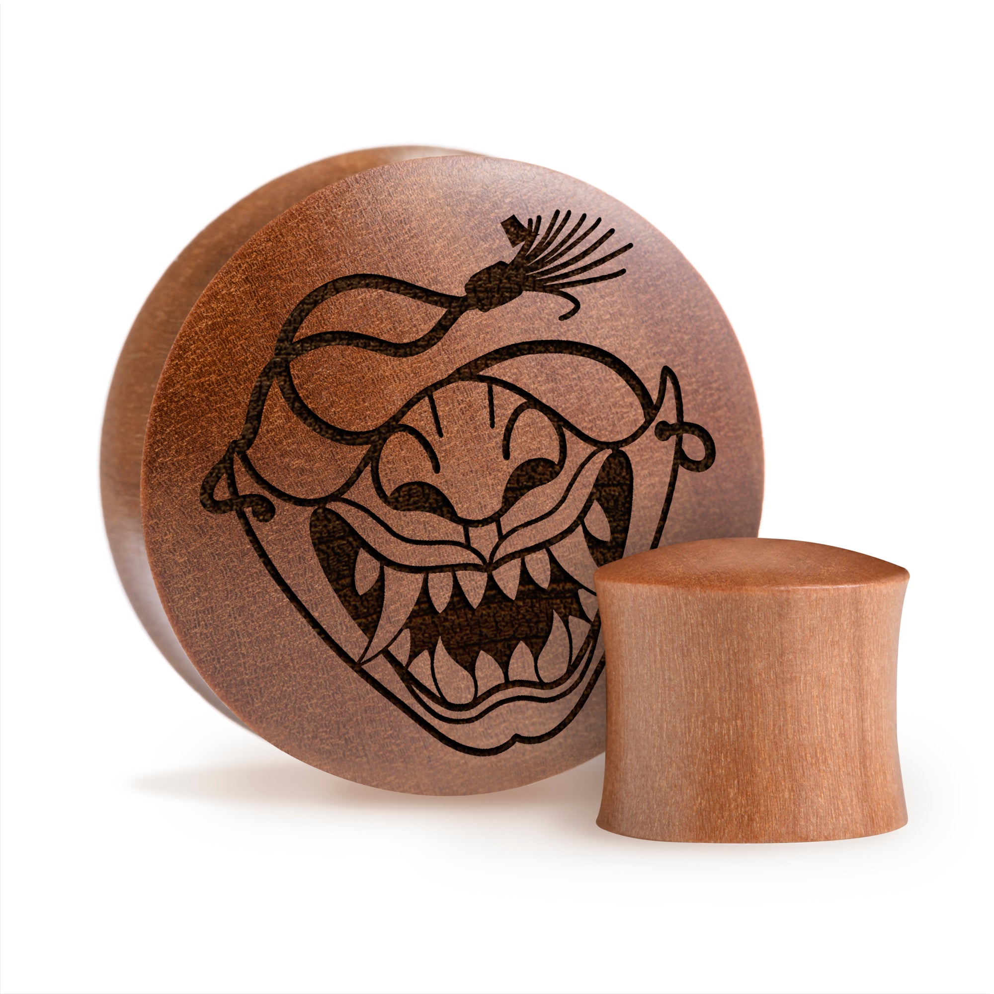 Samurai Oni Plug / Gauge - Saba Wood | Convex Double Flare